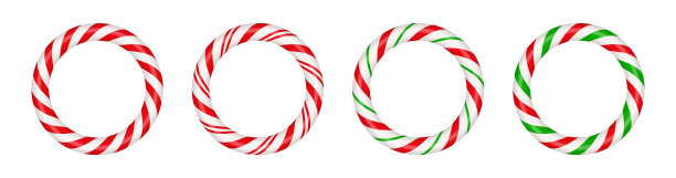 圣诞糖果拐杖圈框架与红色和图片下载