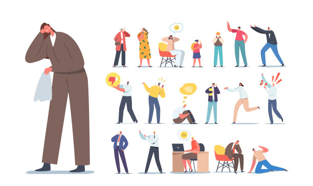 一套男性和女性角色与负面图片下载