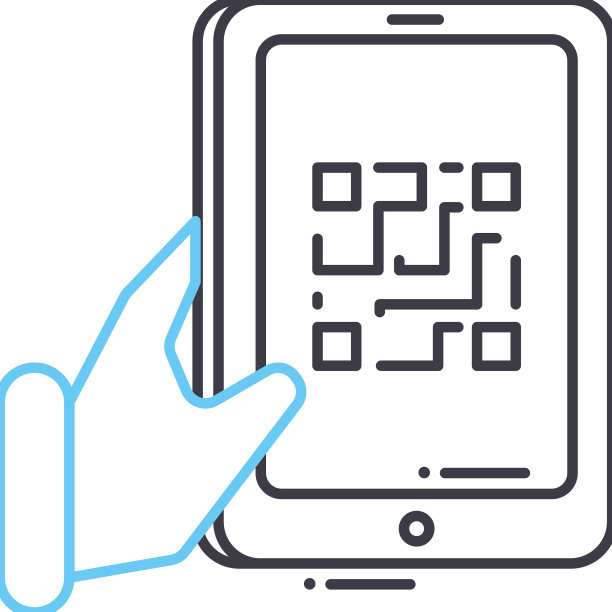 二维码扫描器线图标轮廓符号图片下载