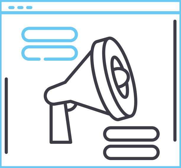 互联网广告线图标轮廓符号图片下载