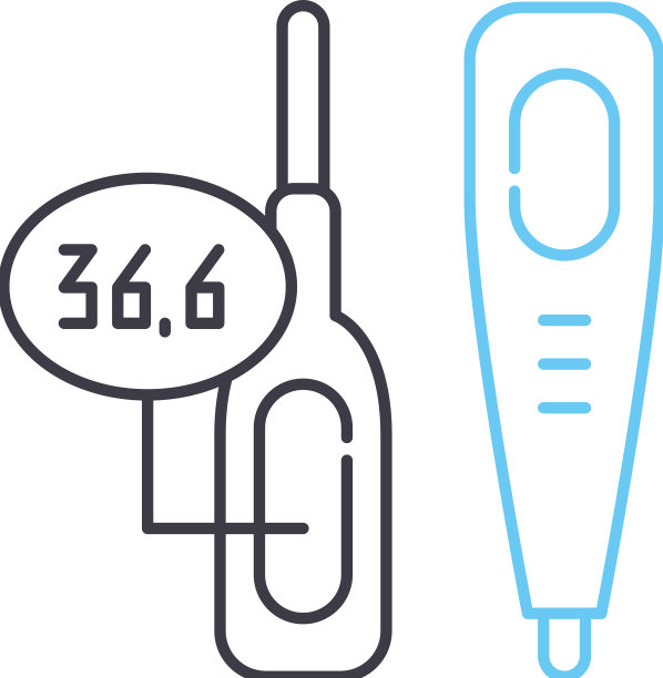 温度计线图标轮廓符号图片下载