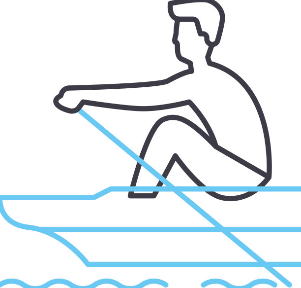 划艇训练线图标轮廓符号图片下载