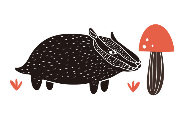 利诺切獾配蘑菇图片下载