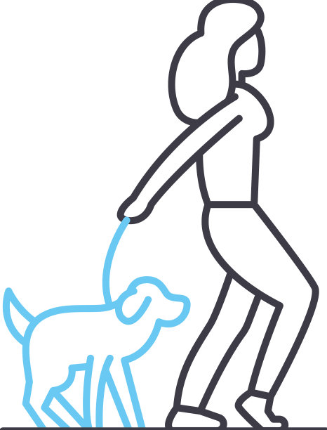 慢跑用狗的线条图标轮廓符号图片下载