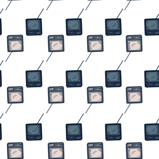 复古电视天线雕刻无缝模式图片下载