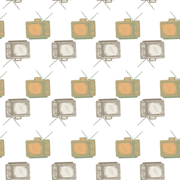 复古电视天线雕刻无缝模式图片下载