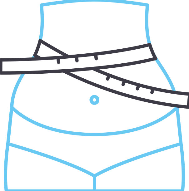 测量身体形状线图标轮廓符号图片下载