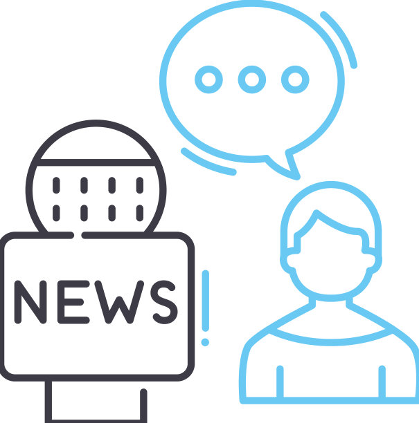 媒体采访线图标轮廓符号图片下载