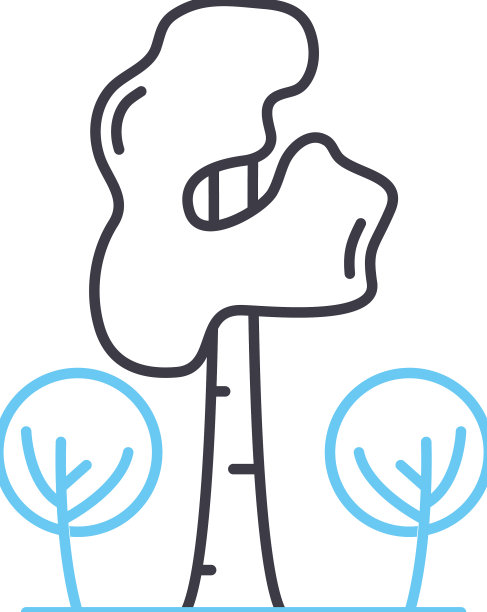 森林线图标轮廓符号图片下载