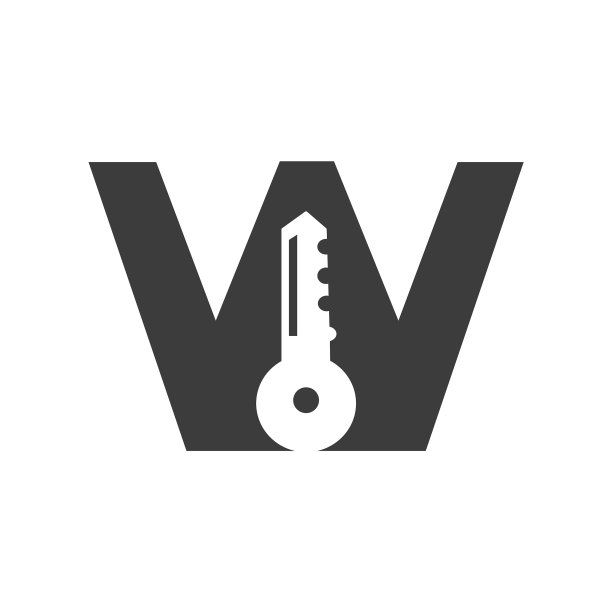 字母钥匙标志结合房屋储物柜钥匙。图片下载