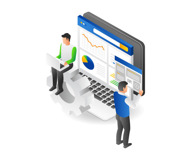 两位男性网页开发者分析图片下载