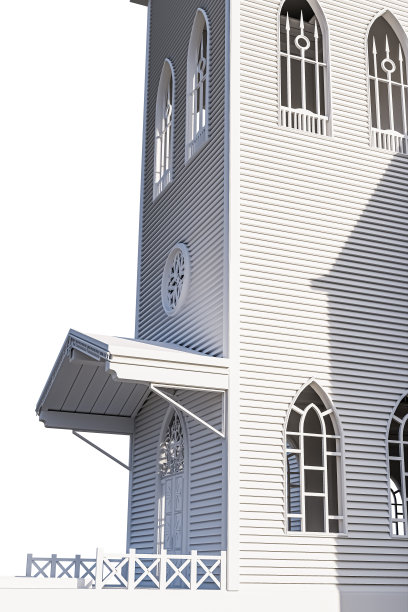 白色背景的长老会教堂图片下载