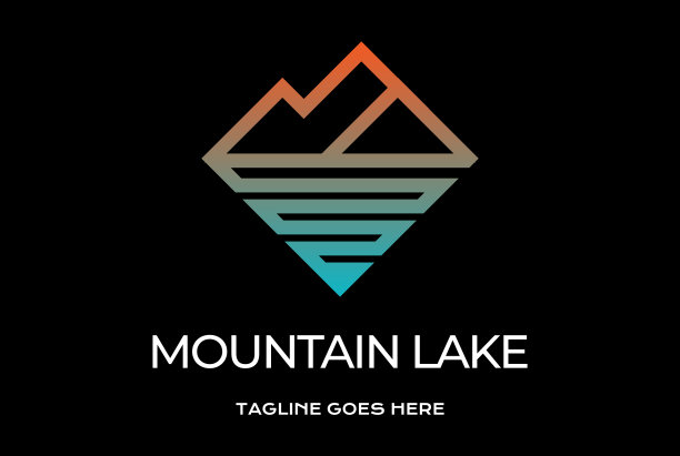 简单极简的几何山湖河图片下载