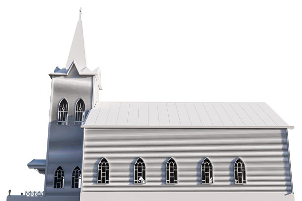 白色背景的长老会教堂图片下载