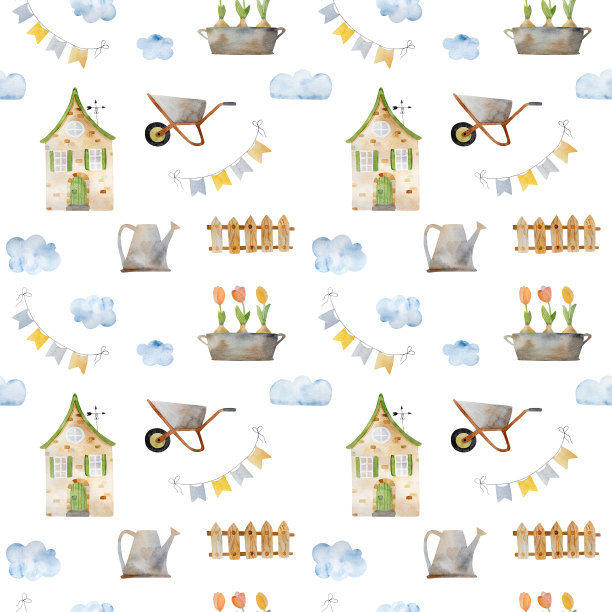 春天的房子画图片下载