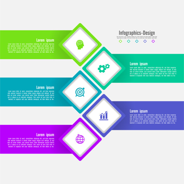 逼真的图表信息图模板设计图片下载