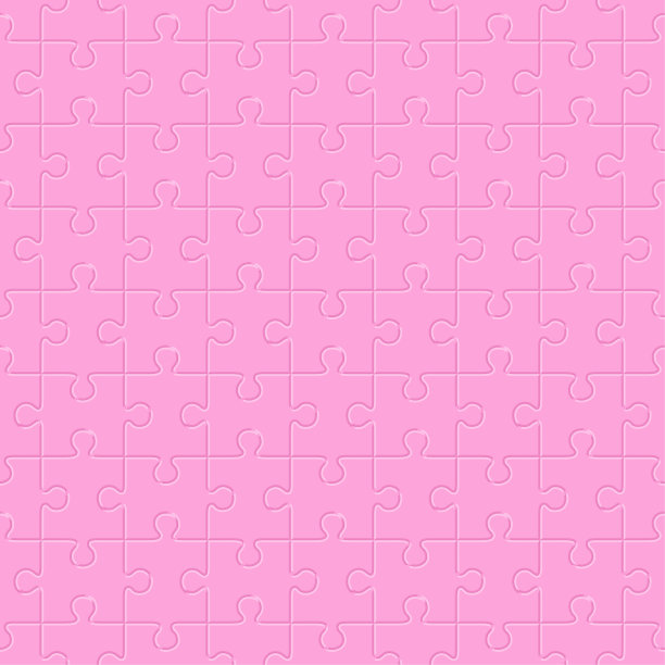 粉色拼图无缝图案，矢量falt风格的插图印刷设计图片下载