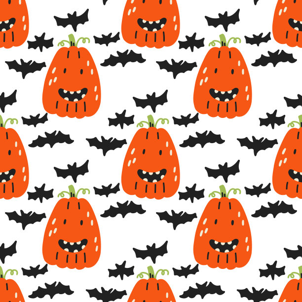 南瓜蝙蝠万圣节图案图片下载