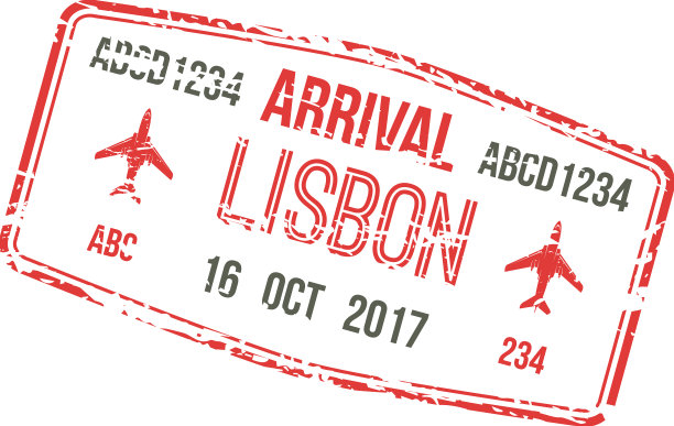 葡萄牙签证到达盖章里斯本机场管制图片下载