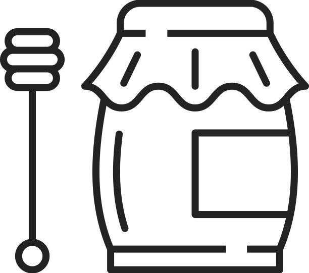 罗什哈沙纳，蜂蜜罐和勺子图片下载