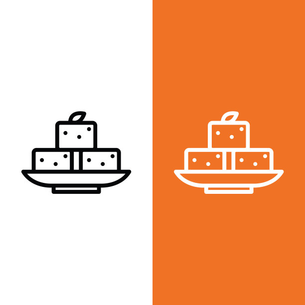 豆腐图标标志的轮廓风格图片下载