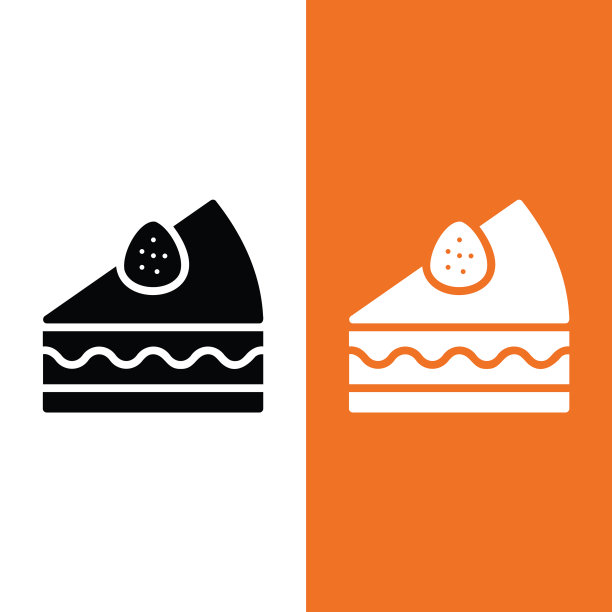 蛋糕图标标志的雕文风格图片下载