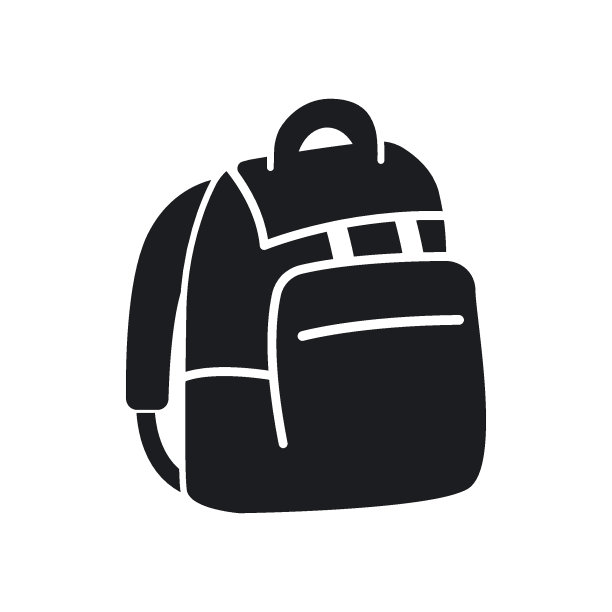 黑色背包矢量图标插图概念设计模板图片下载