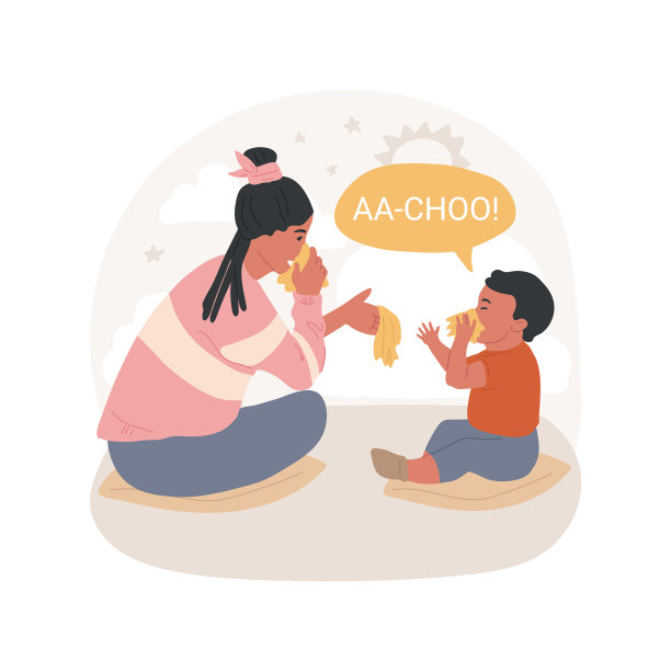 教盖打喷嚏孤立的漫画图片下载