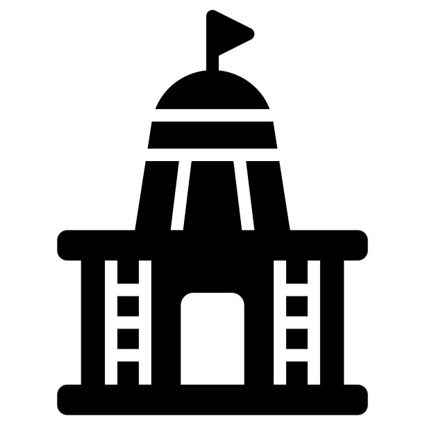 Mandir黑色填充图标隔离。图片下载