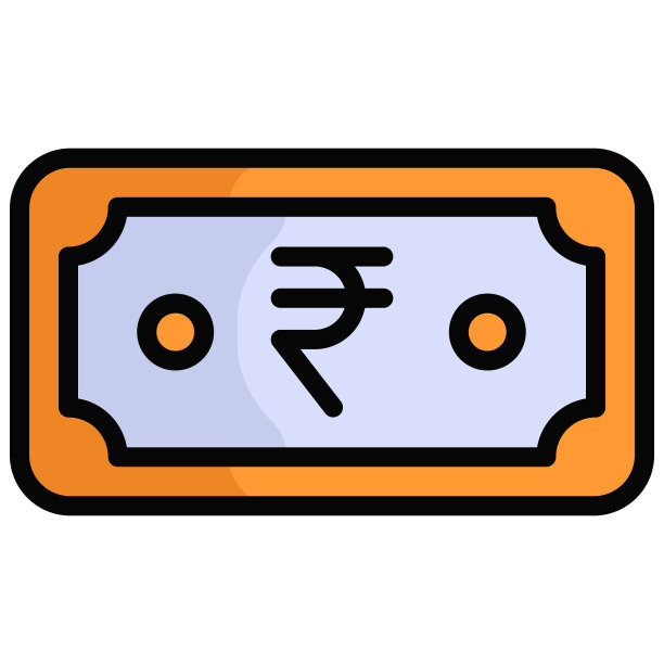 印度货币彩色线图标孤立图片下载