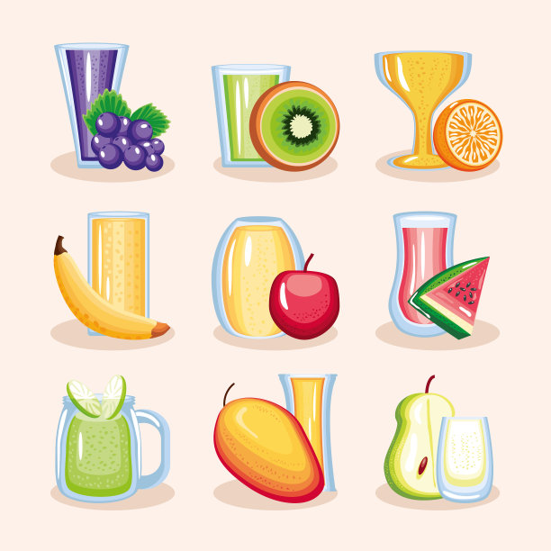 水果饮料套装图片下载