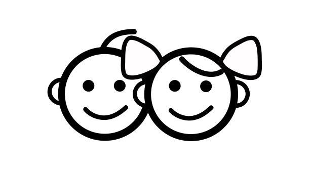 儿童图标矢量插图图片下载