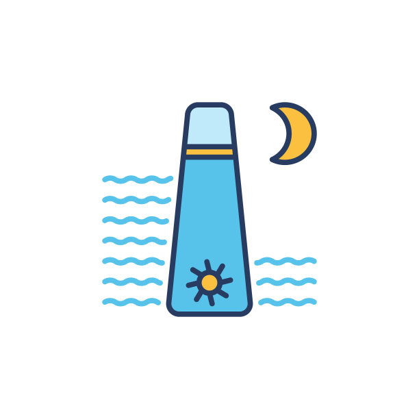 潮汐动力矢量概念彩色图标或标志图片下载