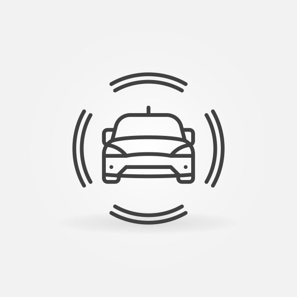 无人驾驶汽车矢量概念线图标图片下载