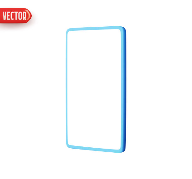 移动电话。现代智能手机。逼真的3d设计元素在塑料卡通风格。图标隔离在白色背景上。矢量图图片下载