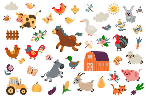 农场大集合。图片下载