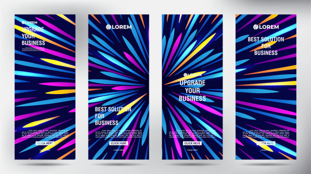 集现代星火彩卷商业宣传册传单横幅设计垂直模板，封面演示背景，现代出版物x旗和旗，卷旗站图片下载