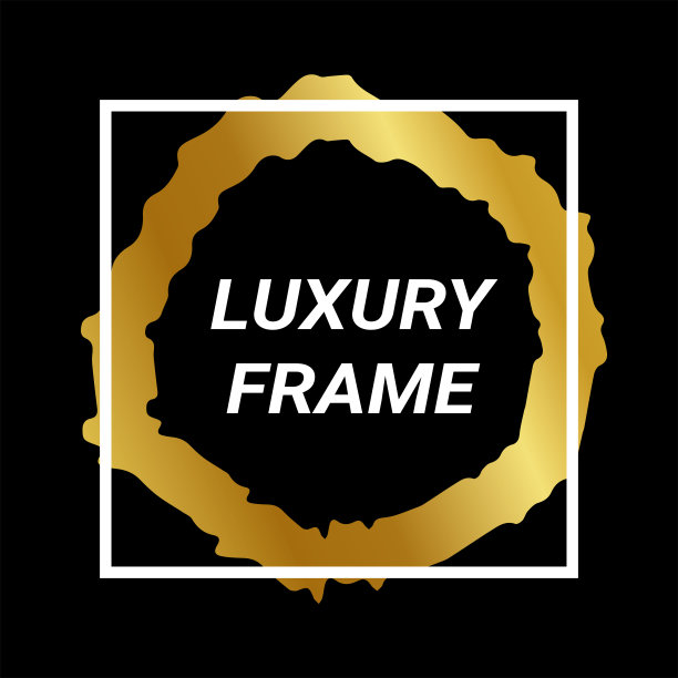 金色豪华标题框架与抽象的笔刷图片下载