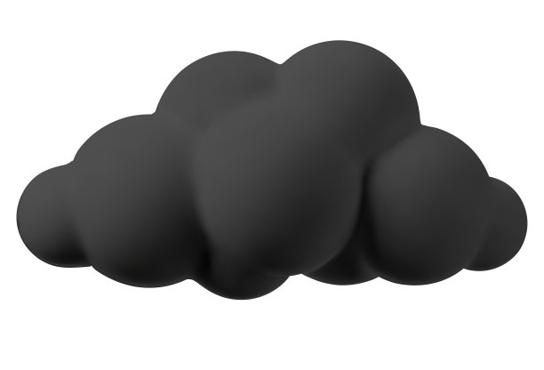 3d黑云隔离在白色背景股票矢量图片下载