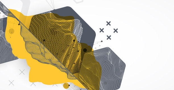现代科学技术抽象背景采用六角形。线框斑点表面插图。向量。图片下载