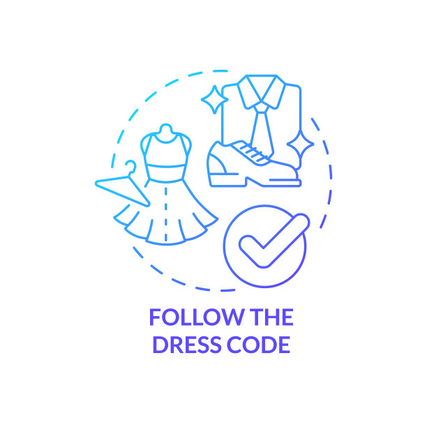 遵循着装规范蓝色渐变概念图标图片下载