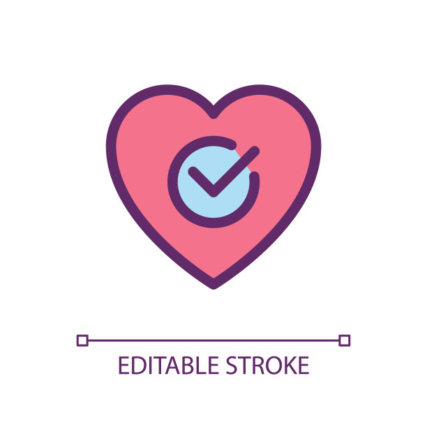 心脏检查像素完美的RGB颜色ui图标图片下载