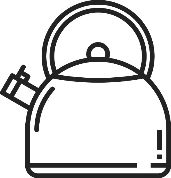 厨房电器茶壶水壶线条图标图片下载