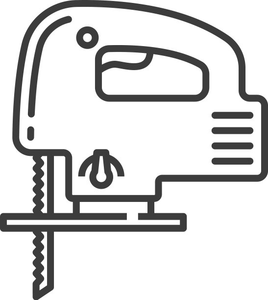 电锯机床独立轮廓图标图片下载