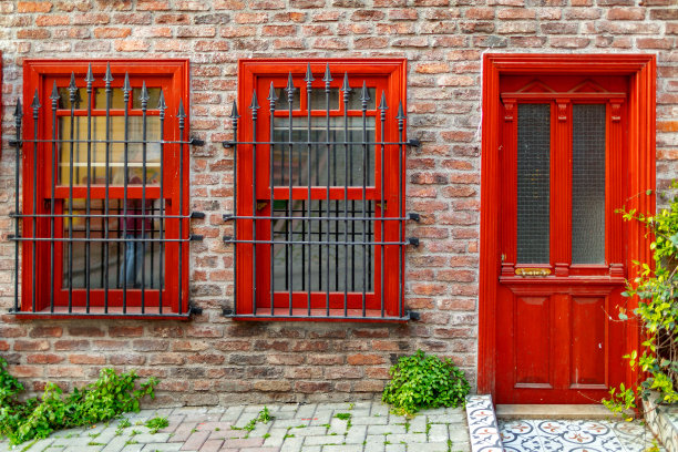 伊斯坦布尔历史区古老的复古木门图片下载