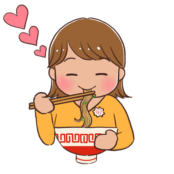 插图一个快乐的女人吃美味的拉面图片下载