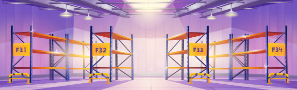 空仓库内部金属架子图片下载