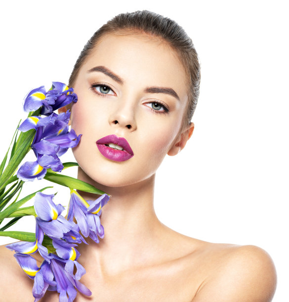 画像的年轻美丽的妇女与一个健康干净的皮肤的脸图片下载