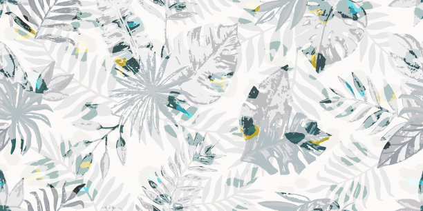 现代无缝图案与异国情调的叶子图片下载