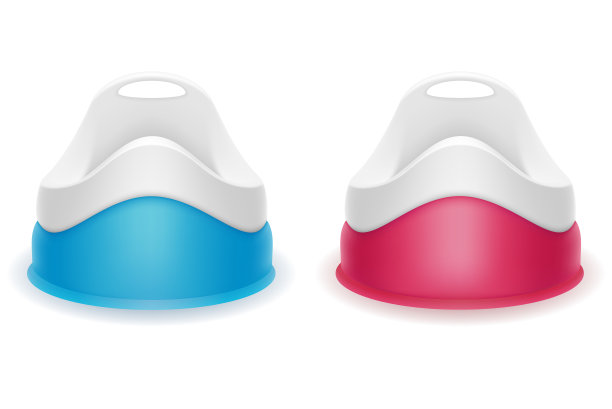 蓝色和粉红色的儿童便盆图片下载